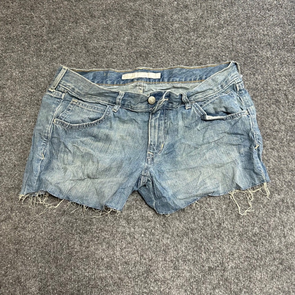 Old Navy Shorts Womens Size 10 Blue Denim Cut Off Low Rise Raw Hem Casual Summer